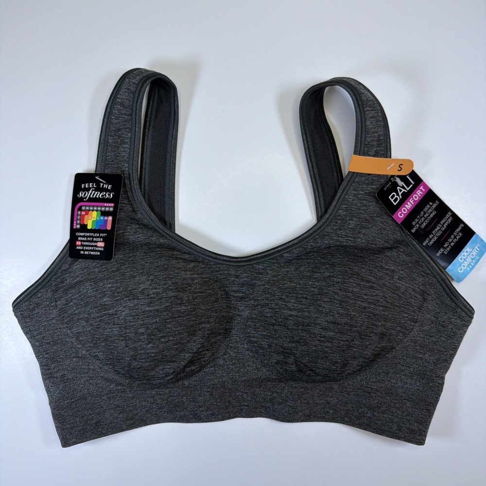 Bali Women's Comfort Revolution Shaping Wireless Bra Small DF3488 Grey Heather